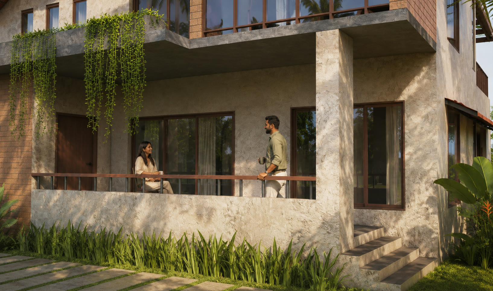 Raw concrete veranda at Stone Grove