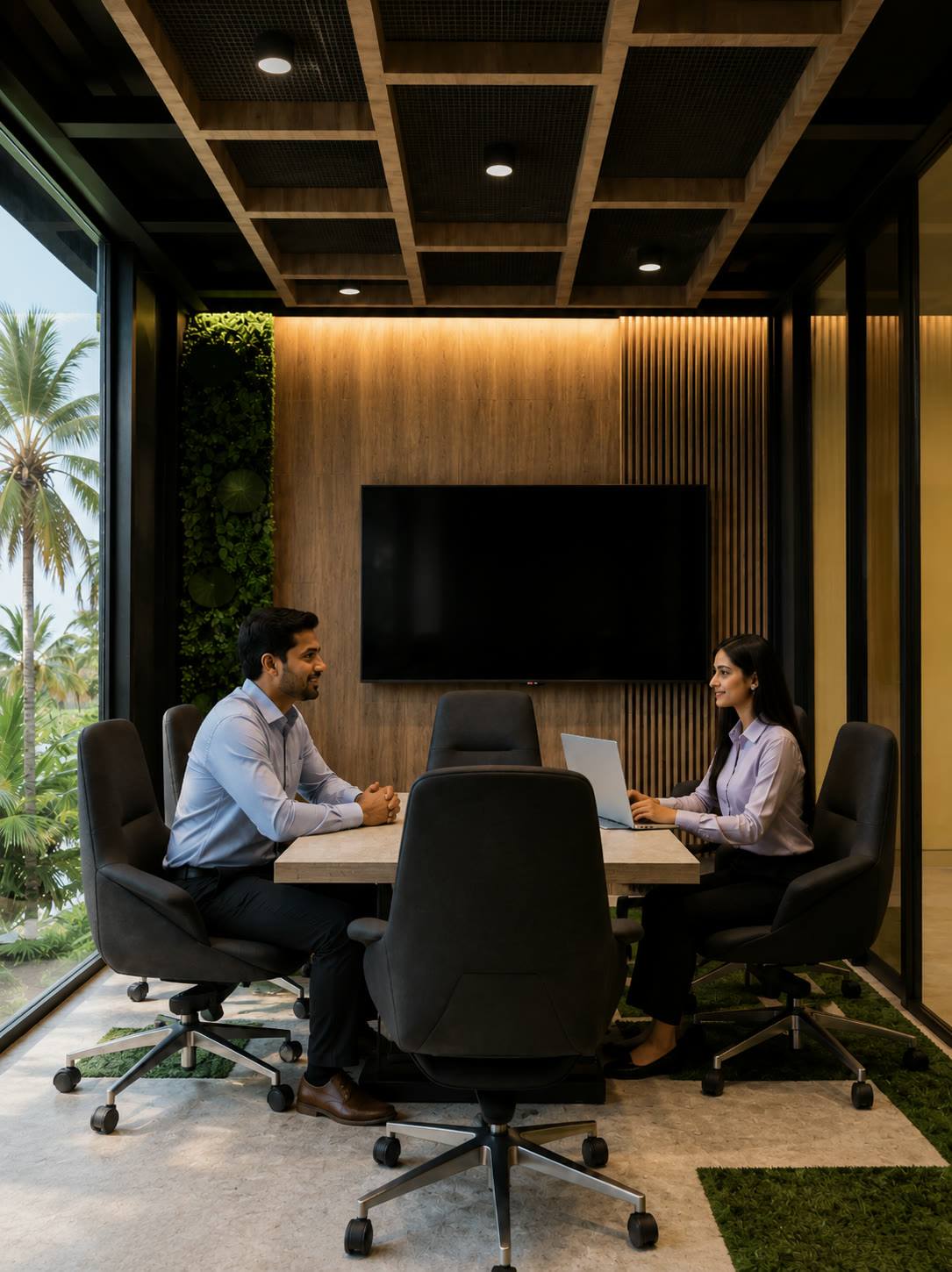 Urban Forge meeting room framed in dark metal